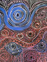 Load image into Gallery viewer, Authentic Aboriginal artwork &#39;Piltati Tjukurpa&#39; by Rhoda Tjitayi shown vertically, detailed dot painting from APY Lands with Dreamtime story
