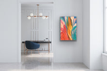 Load image into Gallery viewer, Minimalist room with Janice Stanley Pantu Salt Lake Sunset Aboriginal art canvas print, vibrant Indigenous painting
