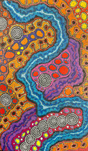 Load image into Gallery viewer, "My Country" original Aboriginal painting by Damien and Yilpi Marks, 95cm x 57cm - authentic Indigenous Australian artwork
