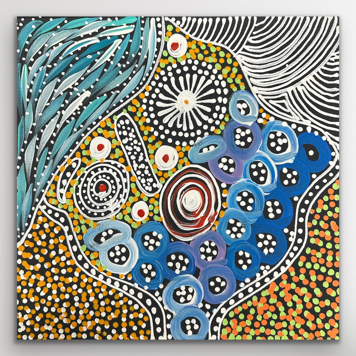 Small aboriginal painting by Janet Golder Kngwarreye