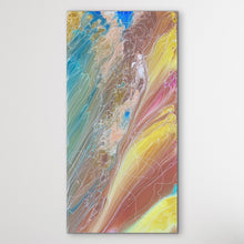 Load image into Gallery viewer, Janice Stanley Pantu Salt Lake (First Light) vertical reproduction print on white wall
