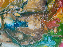 Load image into Gallery viewer, Large horizontal Aboriginal painting by Janice Stanley from the APY Lands featuring movement, rhythm, and salt lake patterns
