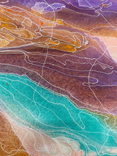 Load image into Gallery viewer, Close up of Aboriginal artwork Pantu Salt Lake by Janice Stanley with layered colours
