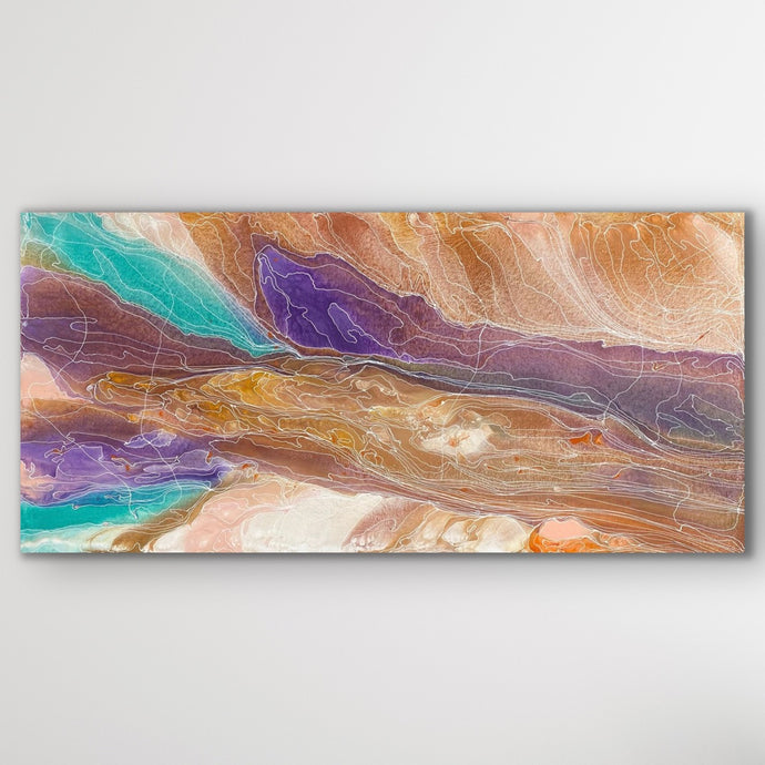 Wide view of Pantu Salt Lake Aboriginal painting by Janice Stanley