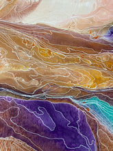 Load image into Gallery viewer, Detail of Pantu Salt Lake painting by Janice Stanley showing turquoise highlights
