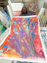 Load image into Gallery viewer, Displayed in the Art by Farquhar gallery, Janice Stanley’s Pantu Salt Lake glows with radiant colour and balance, celebrating connection to land and story.
