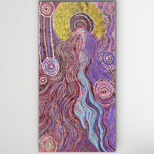 Load image into Gallery viewer, "Minyma Kutjara" by Joanne Ken - detail view of Aboriginal painting, 117cm x 61cm
