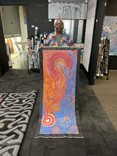 Load image into Gallery viewer, Joanne ken holding her original painting 138cm x 55cm
