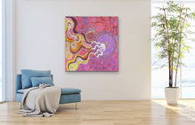 Load image into Gallery viewer, "Minyma Kutjara" by Joanne Ken - gallery view, authentic Indigenous Australian art, 102cm x 98cm
