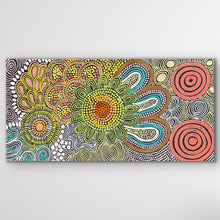 Load image into Gallery viewer, Aboriginal artwork Budgerigar Dreaming by Julieanne Nungurrayi Turner with vivid motifs

