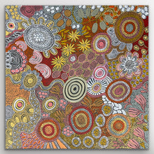 Load image into Gallery viewer, &quot;Budgerigar Dreaming &amp; Bush Tucker&quot; Julieanne Nungurrayi Turner 88cm x 88cm
