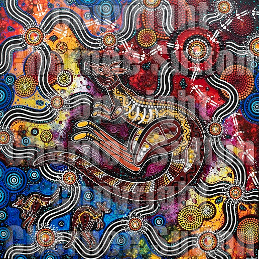 "Matjumpa Ritjinguthinha (Kangaroo Dreaming)" Chern'ee Sutton 100cm x 100cm