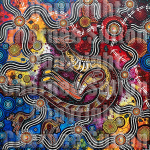 "Matjumpa Ritjinguthinha (Kangaroo Dreaming)" Chern'ee Sutton 100cm x 100cm