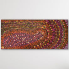 Load image into Gallery viewer, "Rainbow Serpent (Wanampi)" Debra Umala 202cm x 93cm Authentic Aboriginal Artwork APY Lands
