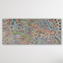 Load image into Gallery viewer, Colorful bush flower design on a large rectangular canvas
