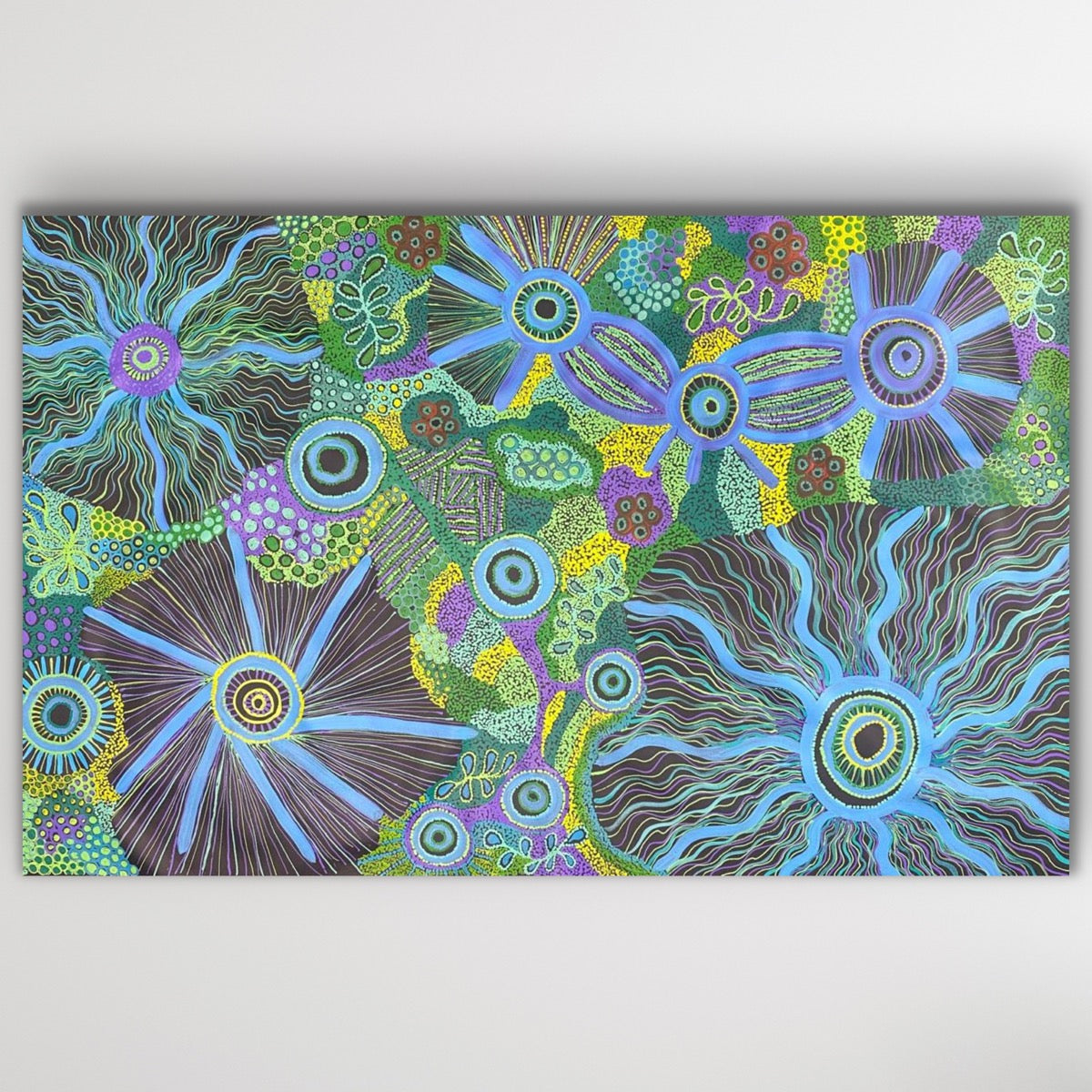 "Mamungari-Nya" original Aboriginal painting by Renae Nakamarra Nelson, 89cm x 141cm - authentic Indigenous Australian artwork