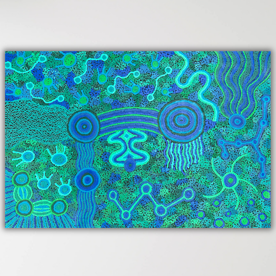 "Mamungari-Nya" original Aboriginal painting by Renae Nakamarra Nelson, 94cm x 64cm - authentic Indigenous Australian artwork