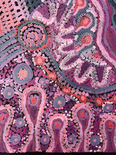 Load image into Gallery viewer, Detailed section of Mamungari Nya by Renae Nakamarra Nelson showcasing intricate dot painting and vibrant traditional patterns.
