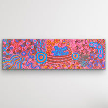 Load image into Gallery viewer, Mamungari Nya original Aboriginal painting by Renae Nakamarra Nelson depicting sisters travelling across Country 111 x 32 cm
