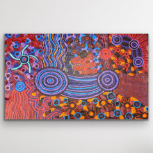 Load image into Gallery viewer, Mamungari Nya original Aboriginal painting by Renae Nakamarra Nelson depicting sisters travelling across Country south of Watarru
