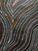 Load image into Gallery viewer, Marshall Jangala Robertson large Aboriginal dot artwork Water Dreaming with intricate detailing and sweeping composition
