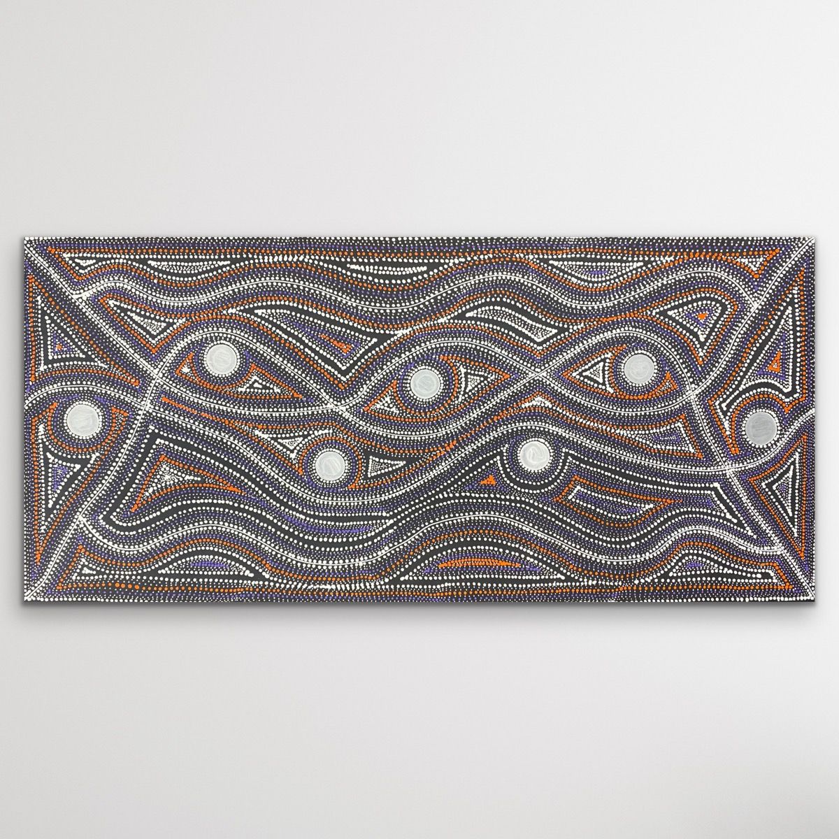 Seed Dreaming Aboriginal painting by Marshall Jangala Robertson with delicate dot work and movement inspired by culture and Country