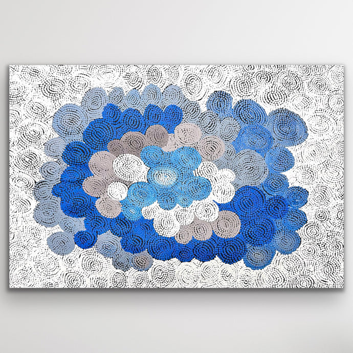 Salt Water Country Aboriginal print by Maureen Hudson in blue and grey tones
