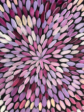 Load image into Gallery viewer, Purple, pink, cream and white close up Aboriginal art Medicine Leaves Australian Aboriginal Art Tansy Martin 77cm x 73cm
