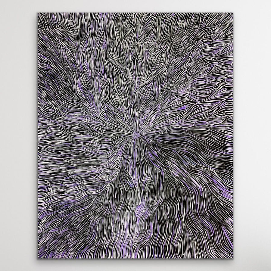 "Medicine Leaves" original Aboriginal painting by Patricia Kamara, 110cm x 136cm - authentic Indigenous Australian artwork