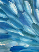 Load image into Gallery viewer, Close-up of blue and white abstract art with brush strokes
