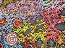 Load image into Gallery viewer, Dynamic aerial perspective capturing connection to Country through movement and layered design.
