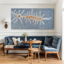 Load image into Gallery viewer, Michelle Possum Nungurrayi Aboriginal painting displayed in a modern living room interior 204cm x 100cm

