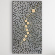 Load image into Gallery viewer, "Seven Sisters Dreaming" by Michelle Possum Nungurrayi - detail view of Aboriginal painting, 202cm x 112cm
