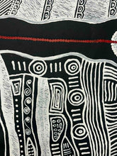 Load image into Gallery viewer, "Mina Mina Dreaming" Alice Granites Napanangka 90cm x 58cm close up linework 
