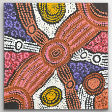 Load image into Gallery viewer, Close-up of Minma Maliilu showing the main circular motif, fine dot clusters and textured line work by Clarise Tunkin.
