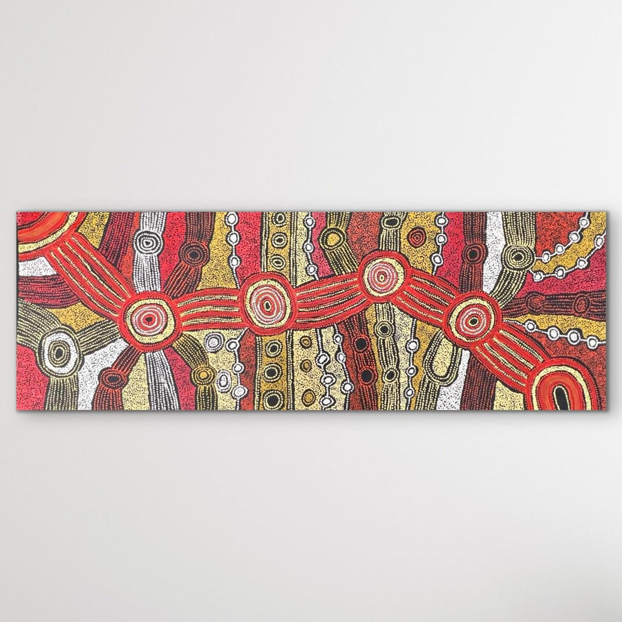 "Minma Malilu" original Aboriginal painting by Clarise Tunkin, 200cm x 74cm - authentic Indigenous Australian artwork