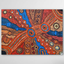 Load image into Gallery viewer, &quot;Minma Malilu&quot; Clarise Tunkin 95cm x 72cm Detailed Original Aboriginal Dot Painting APY Lands South Australian Artist, Red, Orange, Blue, Cream, Black, White
