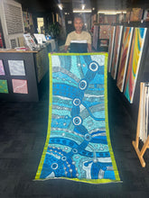 Load image into Gallery viewer, Gallery photo of Clarise Tunkin’s painting held upright, showing scale and bright colour

