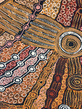 Load image into Gallery viewer, Full horizontal section view revealing rhythmic desert patterns in Clarise Tunkin’s Minma Malilu artwork
