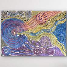 Load image into Gallery viewer, "Minyma Kutjara" original Aboriginal painting by Joanne Ken, 120cm x 80cm - authentic Indigenous Australian artwork
