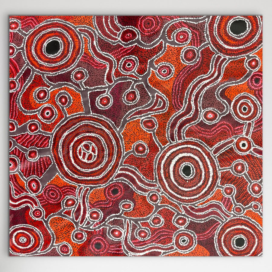 Authentic dot painting Australia "Minyma Kutjara Munu Ngura" Daisybell Kulyuru 113cm x 120cm