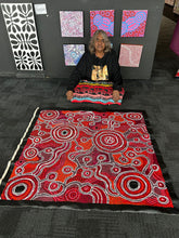 Load image into Gallery viewer, Artist photo in Art By Farquhar Aboriginal art gallery "Minyma Kutjara Munu Ngura" Daisybell Kulyuru 113cm x 120cm
