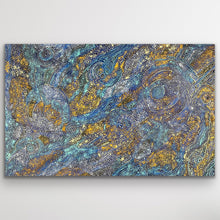 Load image into Gallery viewer, Minyma Malilu original Aboriginal painting by Carolanne Ken, 118 x 79 cm, featuring layered mark making and flowing colour
