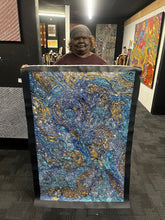 Load image into Gallery viewer, Close up detail of Minyma Malilu painting by Carolanne Ken showing fine dot work and subtle tonal transitions
