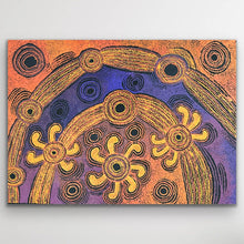 Load image into Gallery viewer, Original Aboriginal artwork Minyma Malilu by Teresa Baker featuring ceremonial symbols and layered dot work representing the Malilu creation story.

