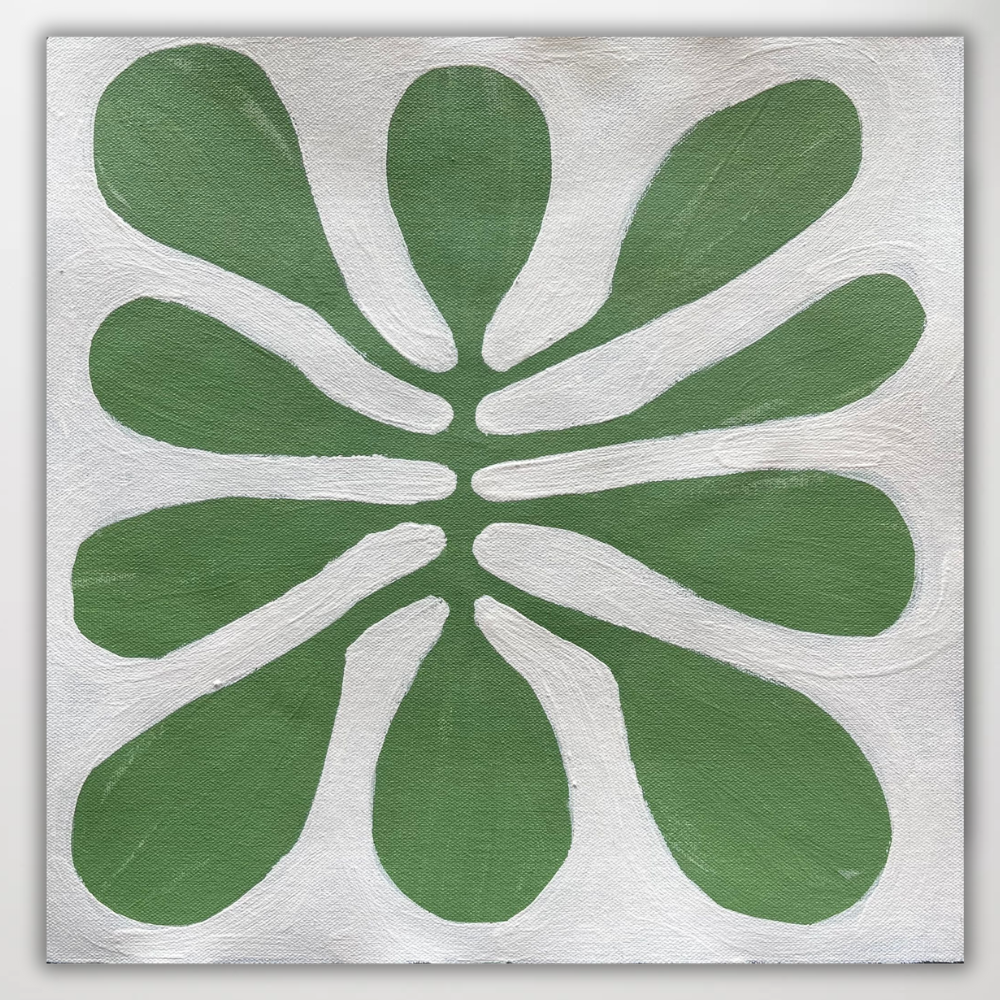 Mulga leaves Green and white by Debra McDonald 