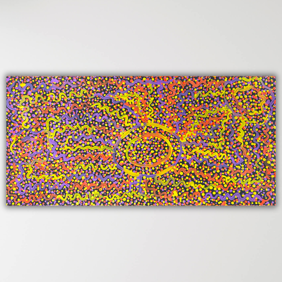 "My Father's Country (Pukatja)" Rachel Lyons 61cm x 30cm, original Aboriginal painting