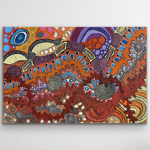 "My Country" Damien and Yilpi Marks 144cm x 98cm
