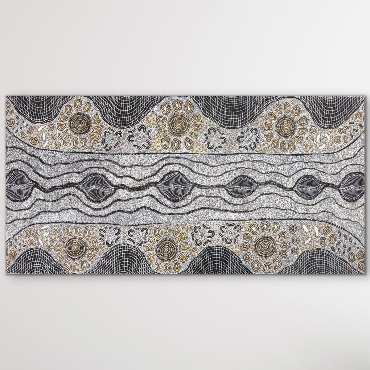 "My Country" Dulcie Long 201cm x 115cm, original Central Desert Aboriginal painting
