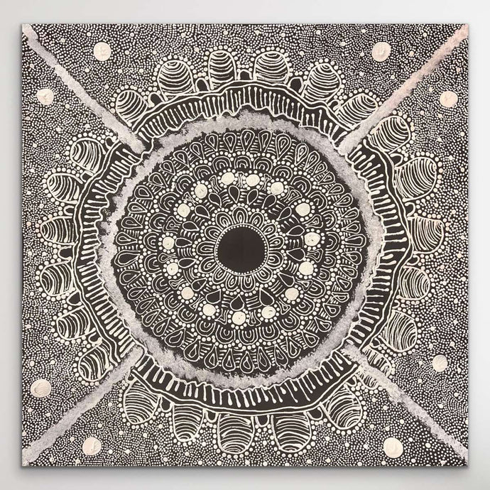 My Country Kianne Nakamarra Williams 61cm x 59cm on white wall
